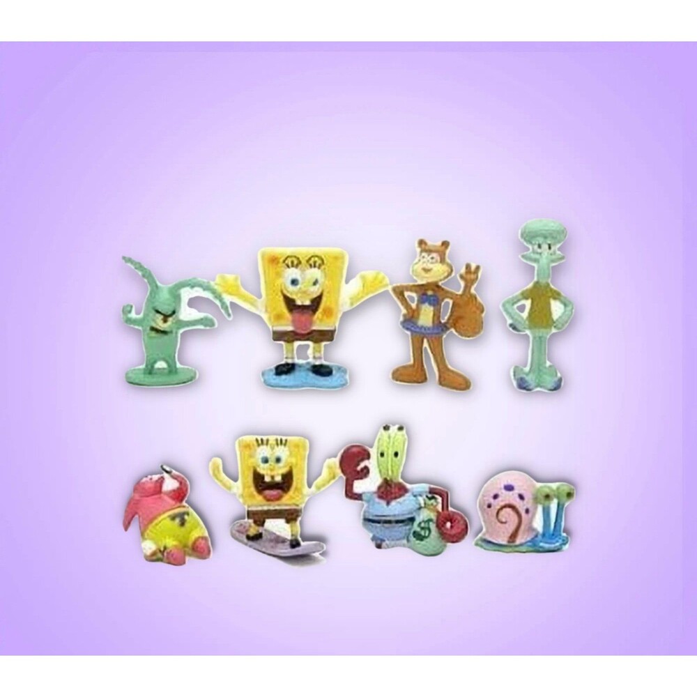 Nickelodeon SpongeBob Party Cake Toppers - Yellow, Green, Brown, Pink